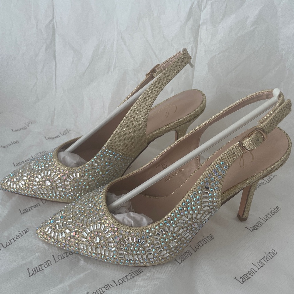 Lauren Lorraine Rachel Nude sling back heels size 5.5